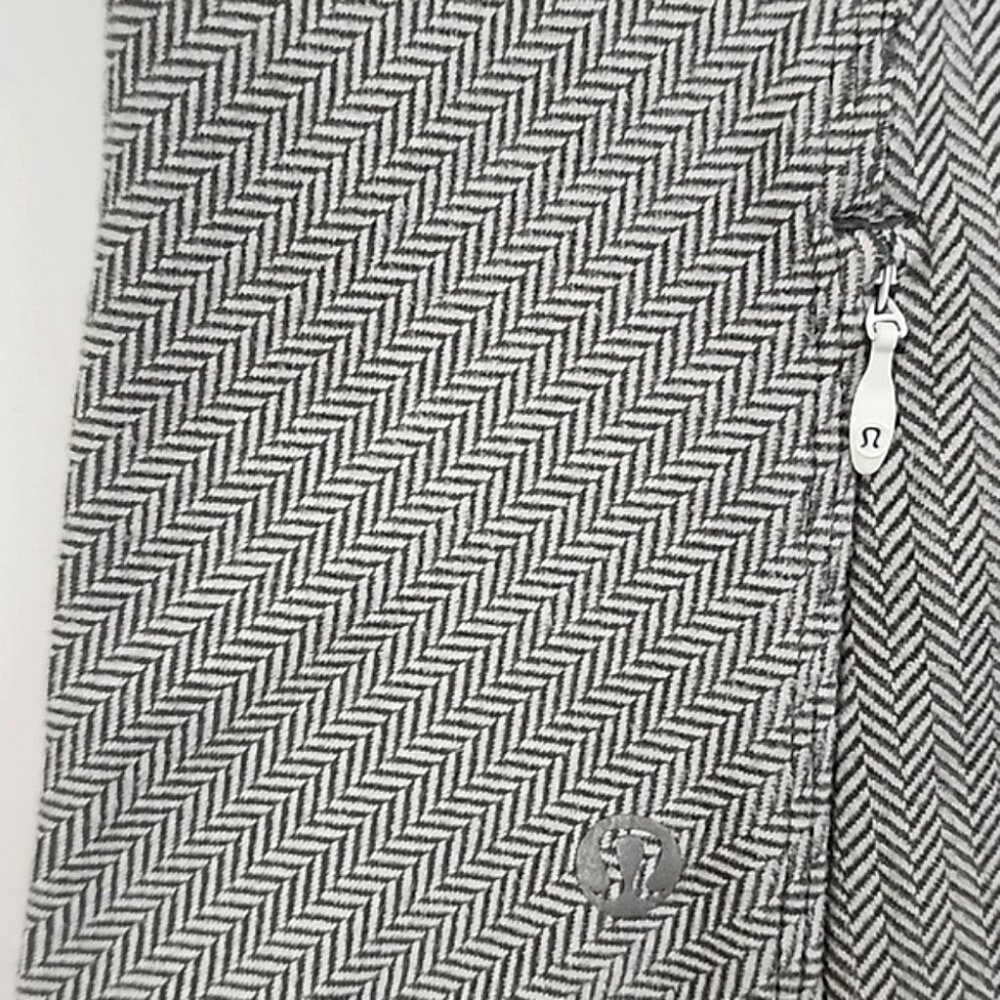 Lululemon Kanto Catch Me Long Sleeve Heathered Herringbone White Stretch Size 8 - Picture 11 of 16